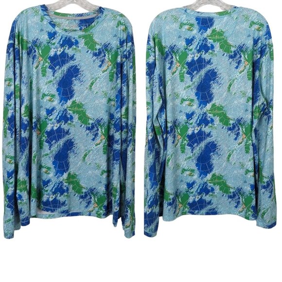 Reel Legends Aquaflauge long sleeve Fishing Bearing Sea‎ Mens top size L - Picture 1 of 5